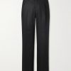 Straight-Leg Pleated Cashmere-Blend Flannel Suit Trousers