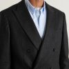 Double-Breasted Cashmere-Blend Flannel Suit Jacket - E2 Double-Breasted Cashmere-Blend Flannel Suit Jacket - E2