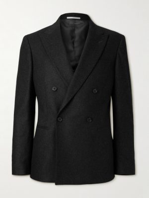 Double-Breasted Cashmere-Blend Flannel Suit Jacket