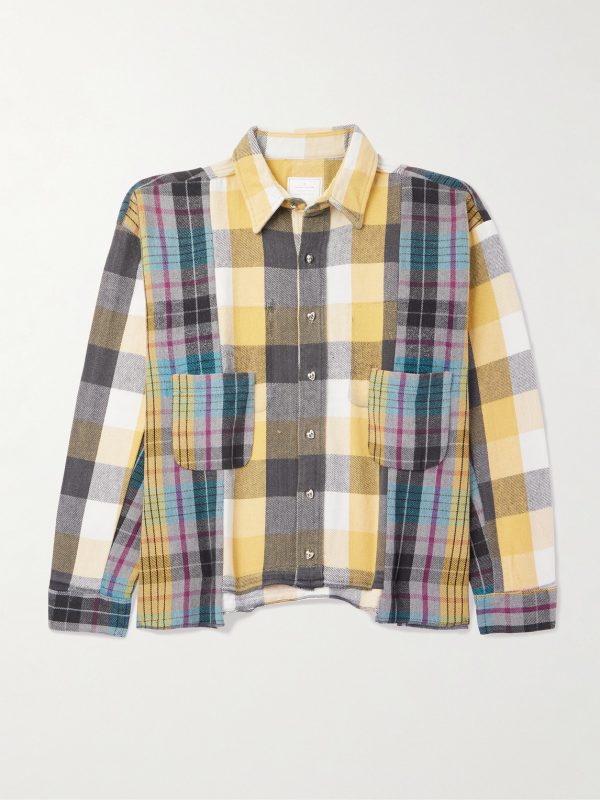Patchwork Checked Cotton-Flannel Shirt