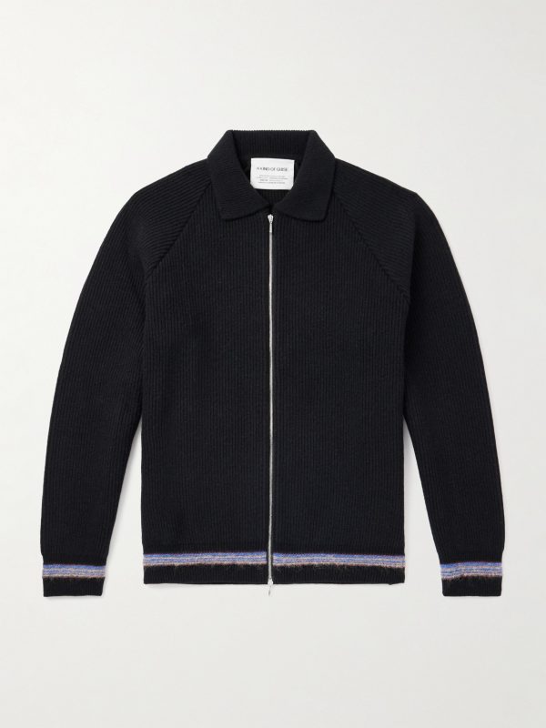 Zaya Ribbed Merino Wool Zip-Up Sweater Zaya Ribbed Merino Wool Zip-Up Sweater