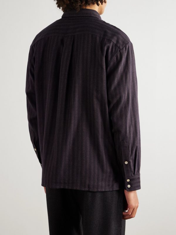 Gusto Striped Cotton and Lyocell-Blend Shirt - BK Gusto Striped Cotton and Lyocell-Blend Shirt - BK