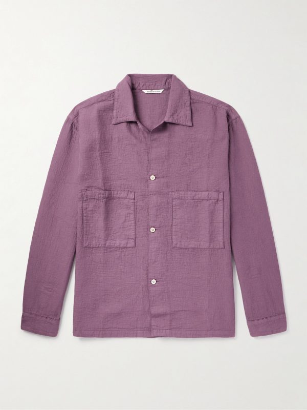 Sayan Garment-Dyed Crinkled Cotton Overshirt Sayan Garment-Dyed Crinkled Cotton Overshirt