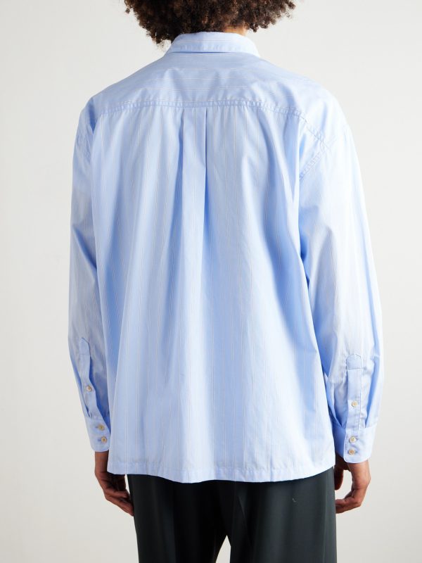 Telmen Striped Organic Cotton-Poplin Shirt - BK Telmen Striped Organic Cotton-Poplin Shirt - BK