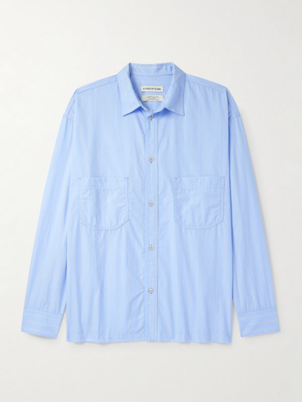 Telmen Striped Organic Cotton-Poplin Shirt Telmen Striped Organic Cotton-Poplin Shirt