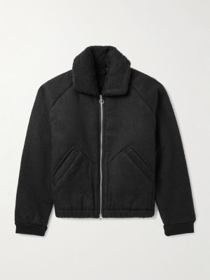 Gobi Bear Cropped Wool and Cotton-Blend Bomber Jacket