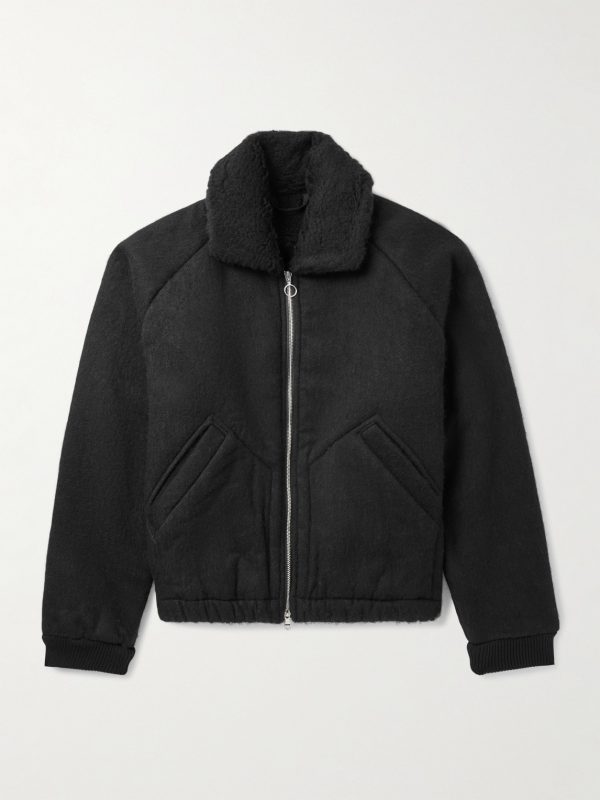 Gobi Bear Cropped Wool and Cotton-Blend Bomber Jacket