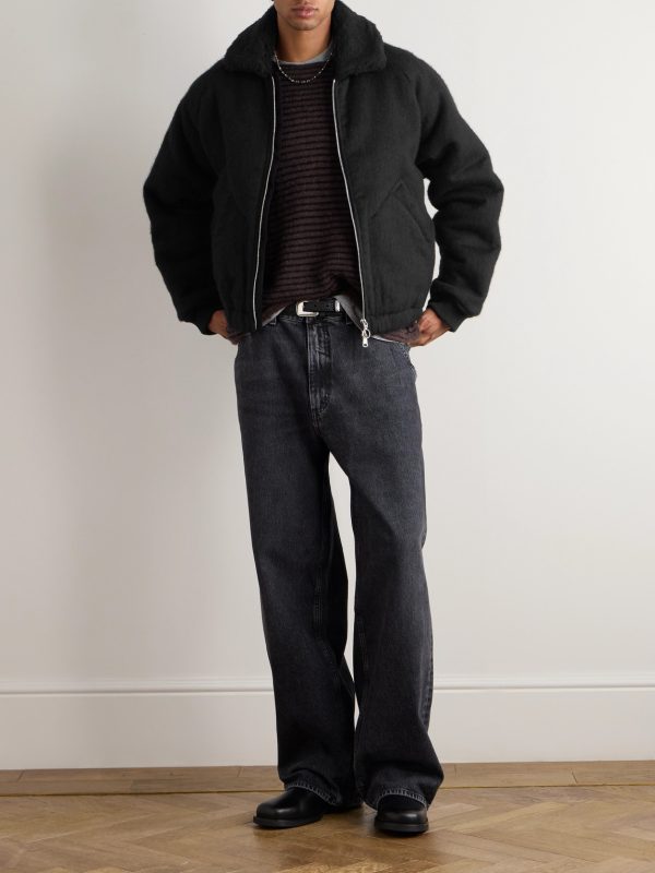 Gobi Bear Cropped Wool and Cotton-Blend Bomber Jacket - OU