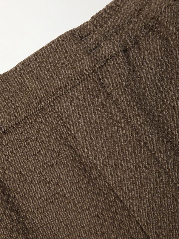 Banasa Straight-Leg Seersucker Suit Trousers - E1 Banasa Straight-Leg Seersucker Suit Trousers - E1