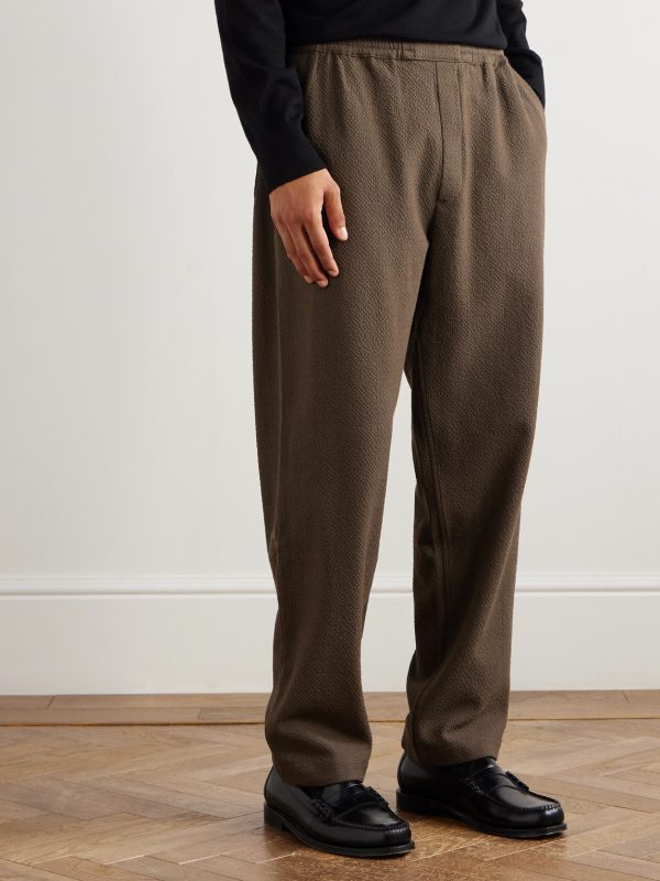 Banasa Straight-Leg Seersucker Suit Trousers - FR Banasa Straight-Leg Seersucker Suit Trousers - FR