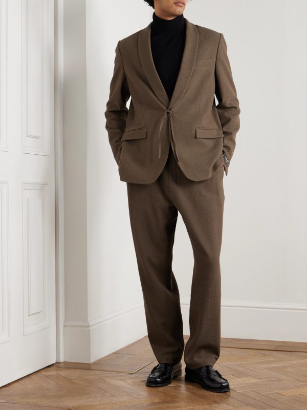 Banasa Straight-Leg Seersucker Suit Trousers - OU Banasa Straight-Leg Seersucker Suit Trousers - OU