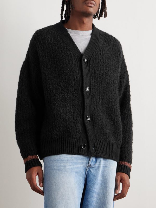 Ribbed-Knit Virgin Wool-Blend Cardigan - FR Ribbed-Knit Virgin Wool-Blend Cardigan - FR
