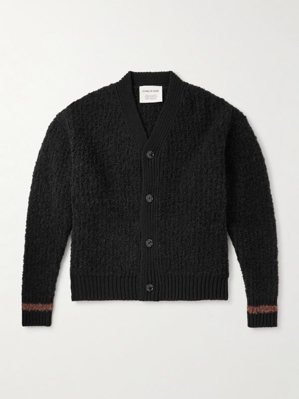 Ribbed-Knit Virgin Wool-Blend Cardigan Ribbed-Knit Virgin Wool-Blend Cardigan