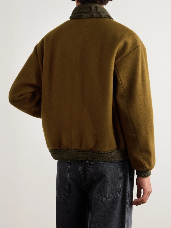 Bajar Virgin Wool and Cashmere-Blend Bomber Jacket - BK Bajar Virgin Wool and Cashmere-Blend Bomber Jacket - BK