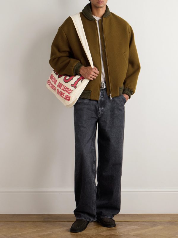 Bajar Virgin Wool and Cashmere-Blend Bomber Jacket - OU Bajar Virgin Wool and Cashmere-Blend Bomber Jacket - OU