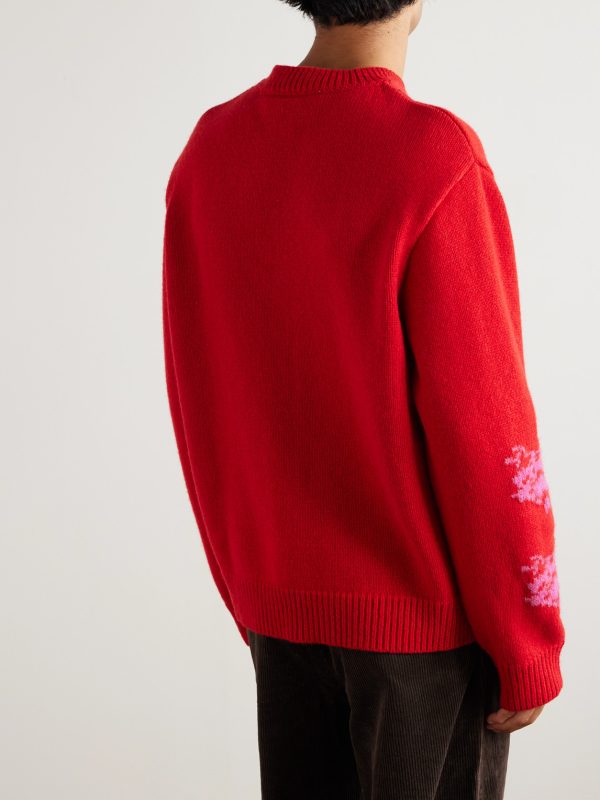 Floral-Jacquard Wool Sweater - BK Floral-Jacquard Wool Sweater - BK