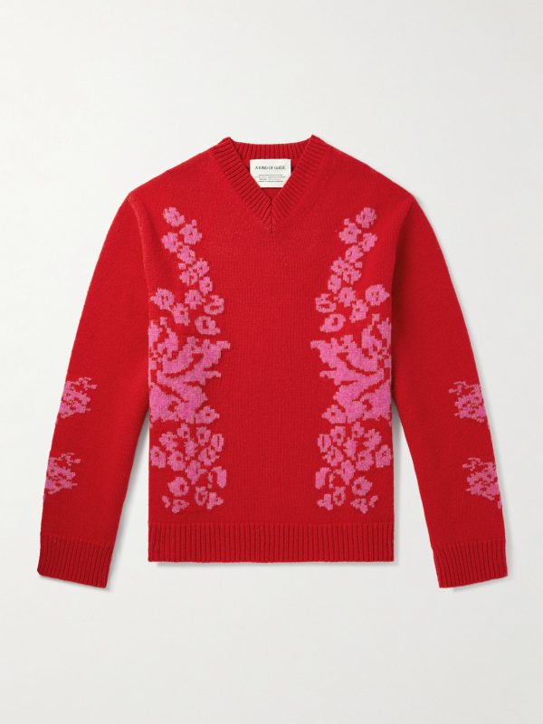 Floral-Jacquard Wool Sweater Floral-Jacquard Wool Sweater