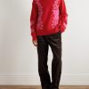 Floral-Jacquard Wool Sweater - OU Floral-Jacquard Wool Sweater - OU