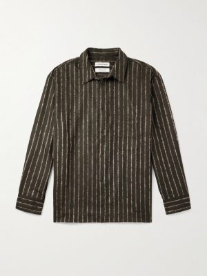 Gusto Striped Virgin Wool-Blend Shirt Gusto Striped Virgin Wool-Blend Shirt
