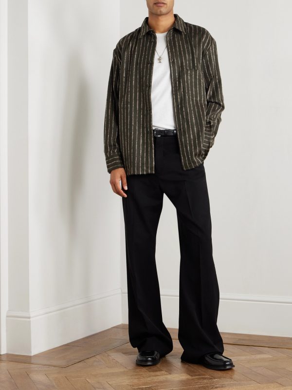 Gusto Striped Virgin Wool-Blend Shirt - OU Gusto Striped Virgin Wool-Blend Shirt - OU