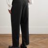 Straight-Leg Pleated Wool Suit Trousers - BK Straight-Leg Pleated Wool Suit Trousers - BK