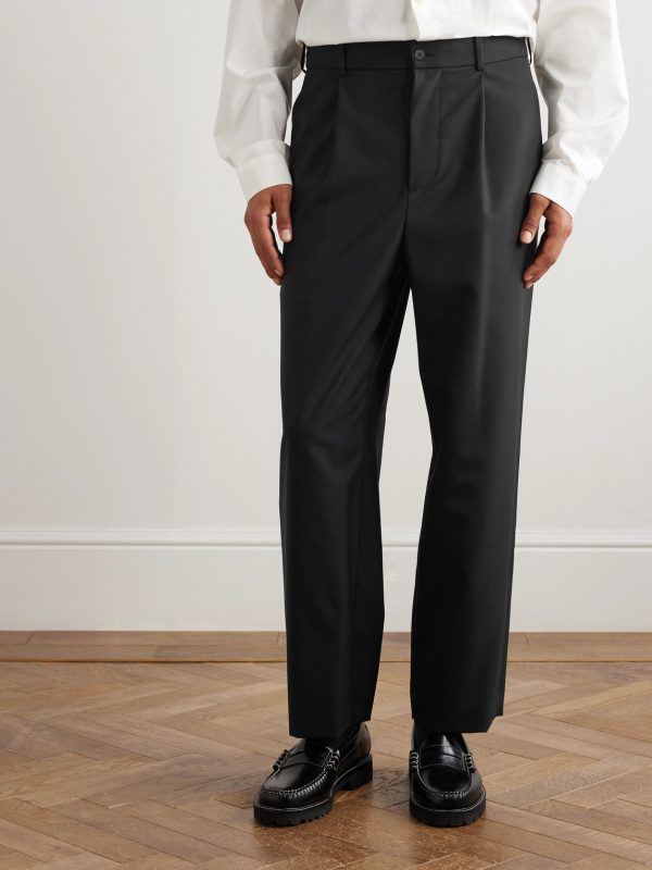 Straight-Leg Pleated Wool Suit Trousers - FR Straight-Leg Pleated Wool Suit Trousers - FR