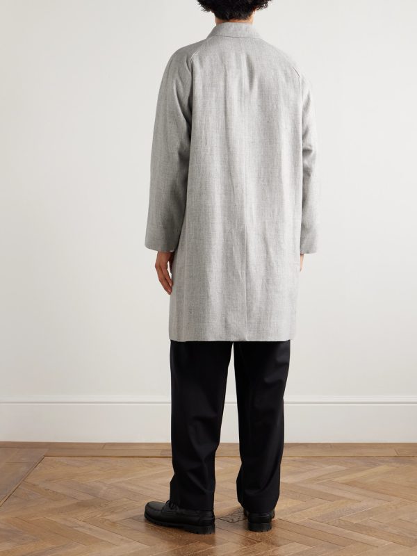 Balmacaan Linen and Wool-Blend Twill Coat - BK Balmacaan Linen and Wool-Blend Twill Coat - BK