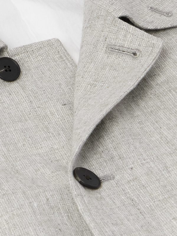 Balmacaan Linen and Wool-Blend Twill Coat - CU Balmacaan Linen and Wool-Blend Twill Coat - CU
