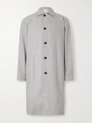 Balmacaan Linen and Wool-Blend Twill Coat Balmacaan Linen and Wool-Blend Twill Coat