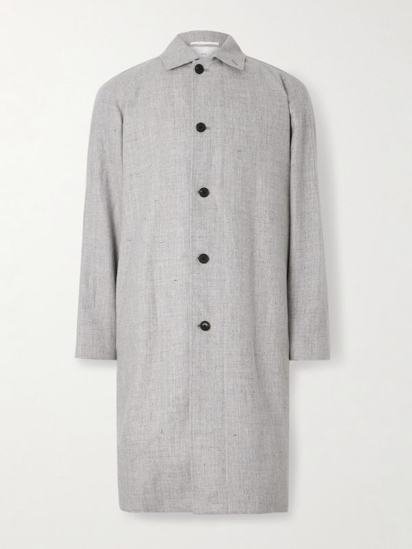 Balmacaan Linen and Wool-Blend Twill Coat Balmacaan Linen and Wool-Blend Twill Coat