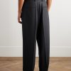 Straight-Leg Pleated Merino Wool-Flannel Suit Trousers - BK
