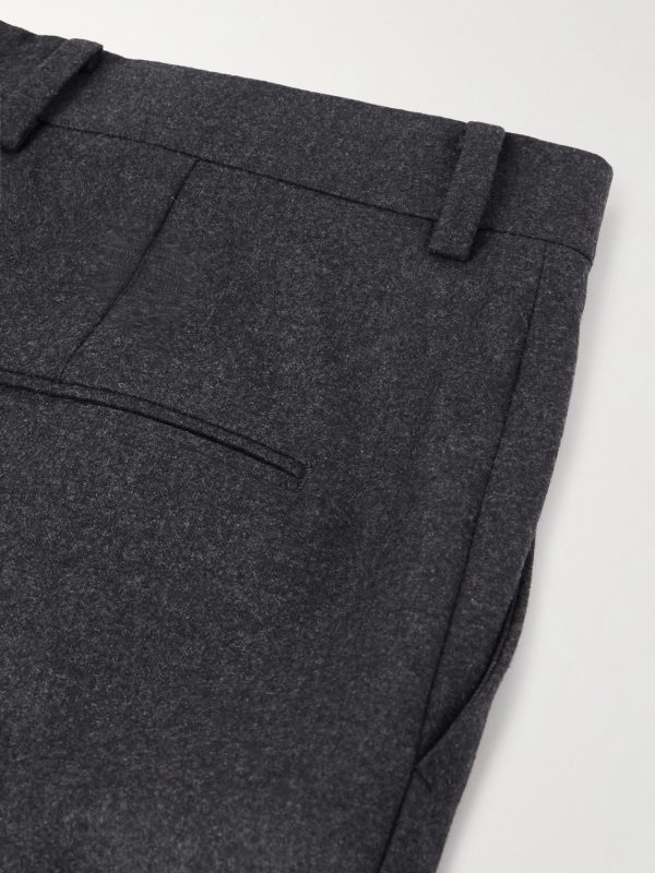 Straight-Leg Pleated Merino Wool-Flannel Suit Trousers - CU