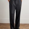Straight-Leg Pleated Merino Wool-Flannel Suit Trousers - FR