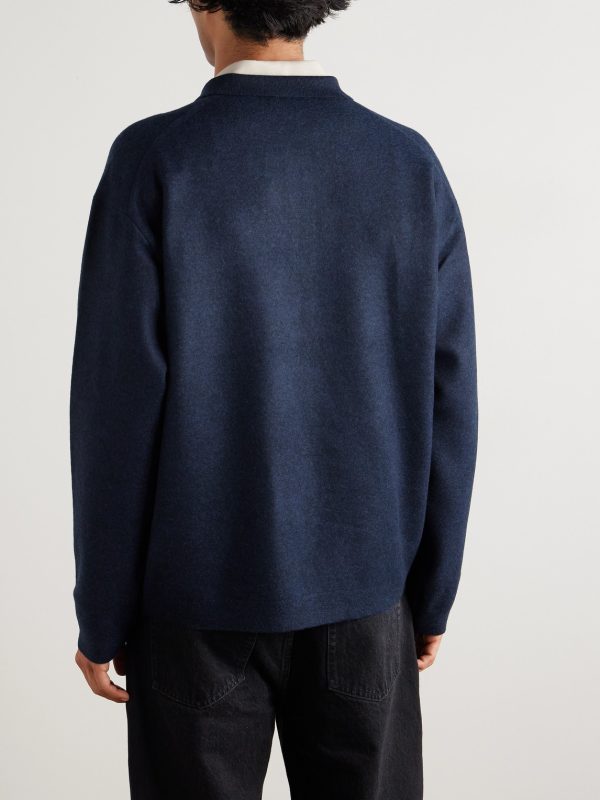 Wool-Blend Half-Zip Polo Sweater - BK Wool-Blend Half-Zip Polo Sweater - BK