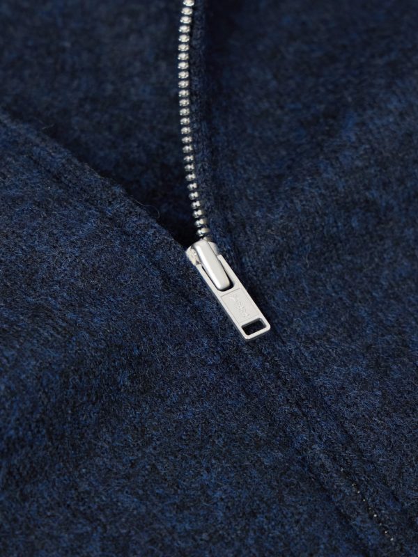 Wool-Blend Half-Zip Polo Sweater - CU Wool-Blend Half-Zip Polo Sweater - CU