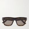 Square-Frame Tortiseshell Acetate Sunglasses