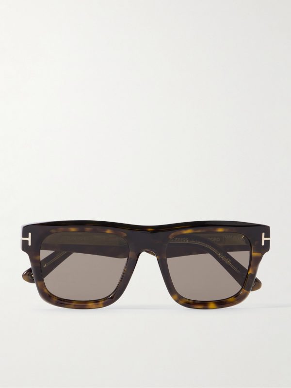 Square-Frame Tortiseshell Acetate Sunglasses