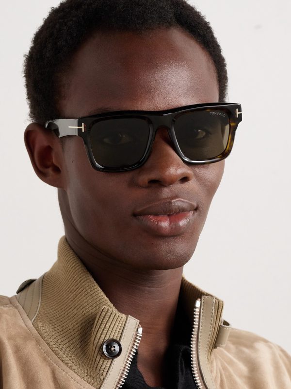 Square-Frame Tortiseshell Acetate Sunglasses - OU
