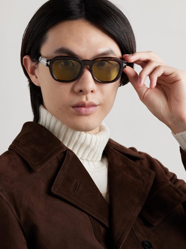 Icon D-Frame Tortoiseshell Acetate Sunglasses - OU Icon D-Frame Tortoiseshell Acetate Sunglasses - OU