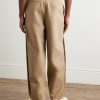 Tapered Pleated Cotton Trousers - BK Tapered Pleated Cotton Trousers - BK