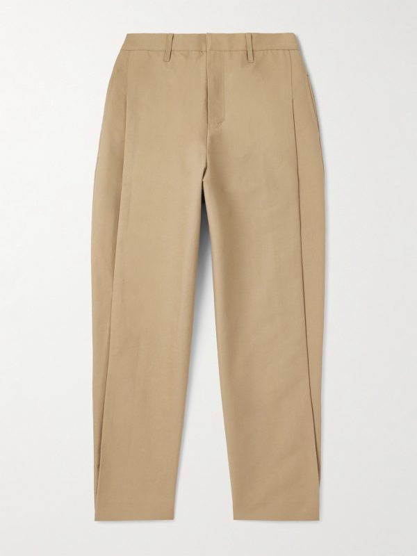 Tapered Pleated Cotton Trousers Tapered Pleated Cotton Trousers