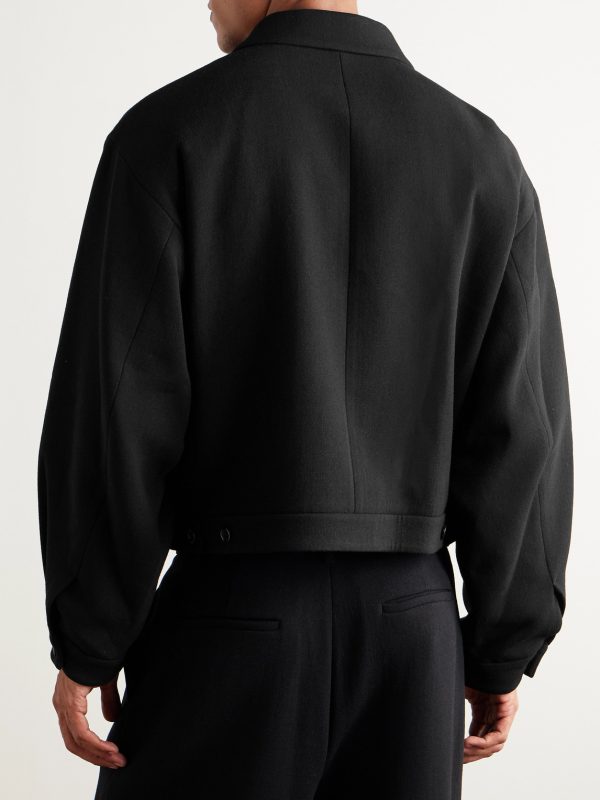 Cropped Wool-Blend Jacket - BK