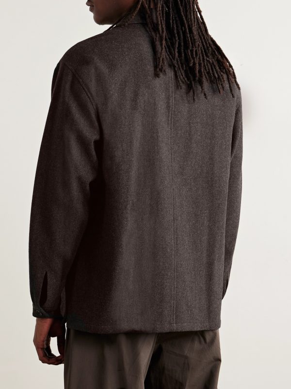 Camp-Collar Wool-Flannel Shirt - BK Camp-Collar Wool-Flannel Shirt - BK