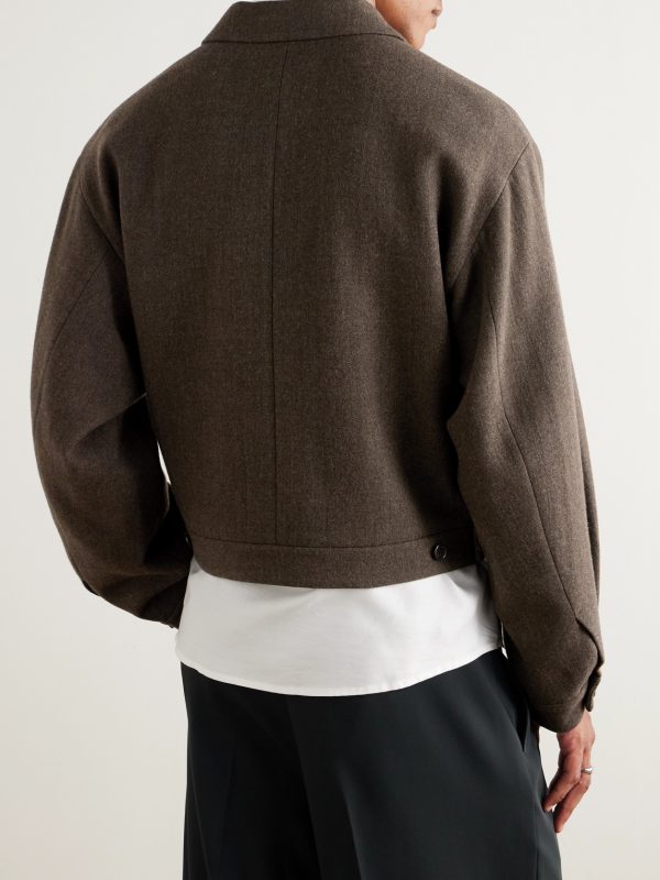 Cropped Wool-Blend Jacket - BK Cropped Wool-Blend Jacket - BK