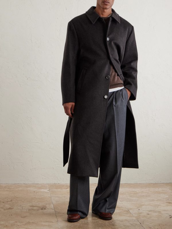 Belted Wool-Blend Coat - OU