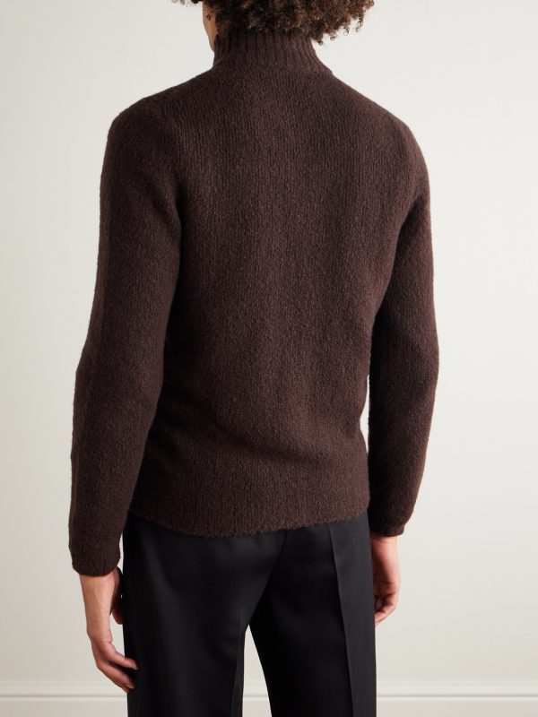 Slim-Fit Merino Wool-Blend Zip-Up Cardigan - BK