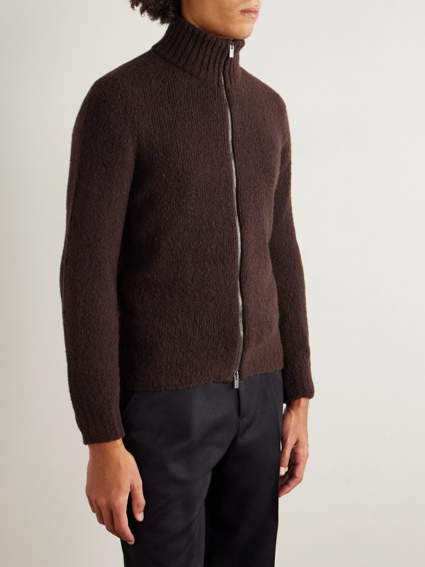 Slim-Fit Merino Wool-Blend Zip-Up Cardigan - FR