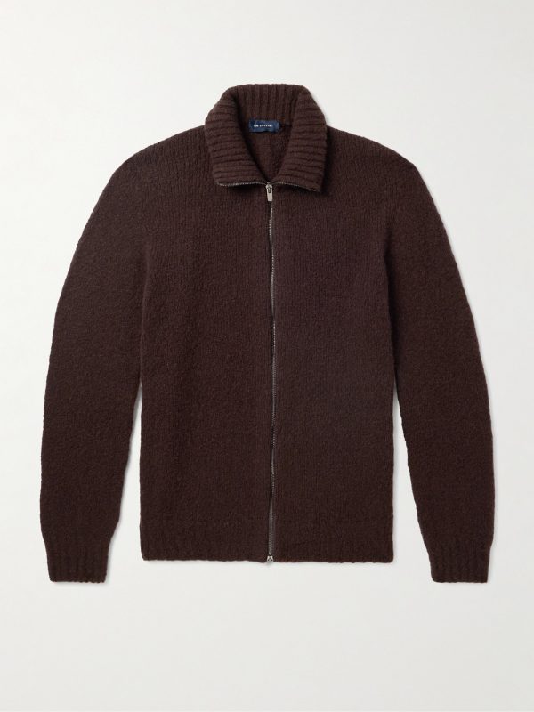Slim-Fit Merino Wool-Blend Zip-Up Cardigan