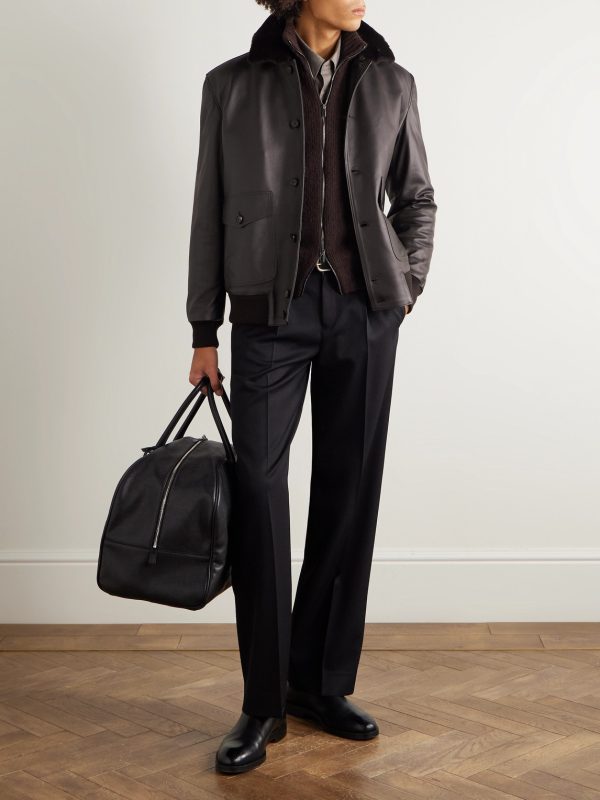 Slim-Fit Merino Wool-Blend Zip-Up Cardigan - OU
