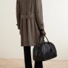 Double-Breasted Wool-Twill Overcoat - BK